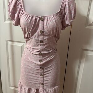 NOBO Pink Maxi Dress with Button Detail